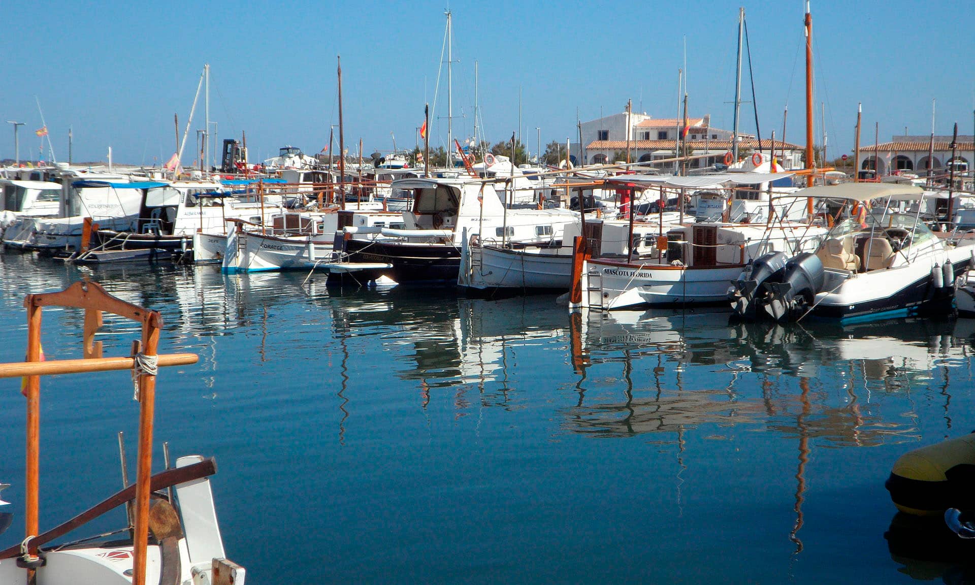 Llauts amarrados en el puerto