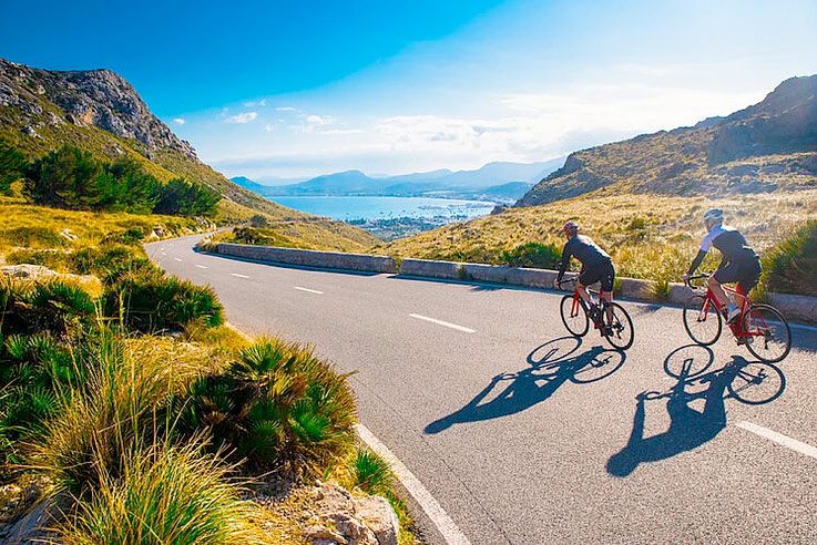 Cyclists on the roads of Mallorca