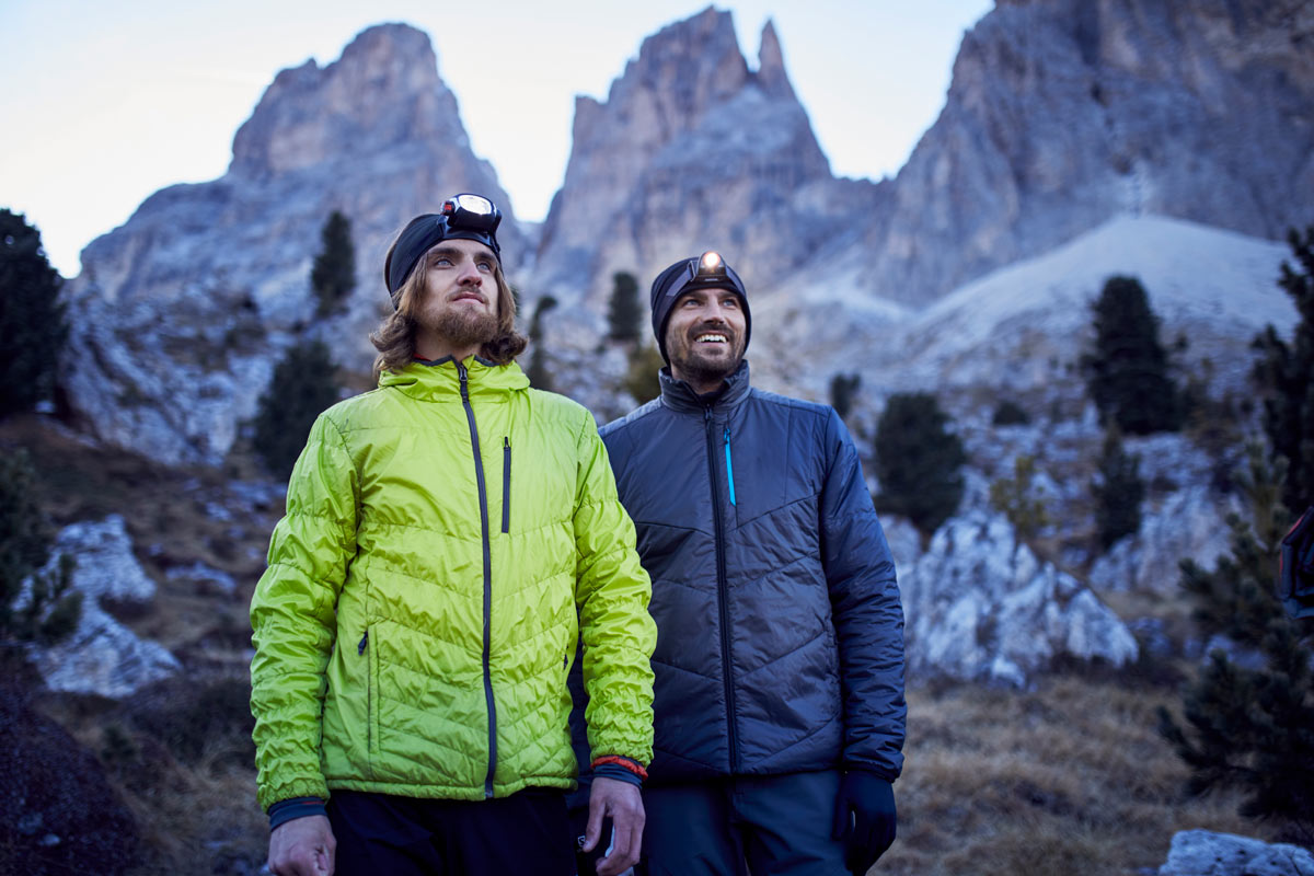 Hikers with headlights